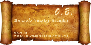Obrusánszky Bianka névjegykártya